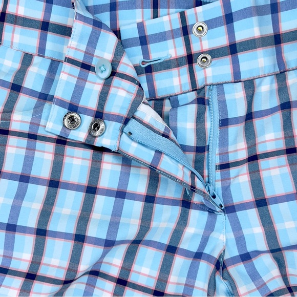 Adidas Climalite Blue & Peach Plaid Golf Capris Womens Aeroready - Size 2 - Picture 4 of 6